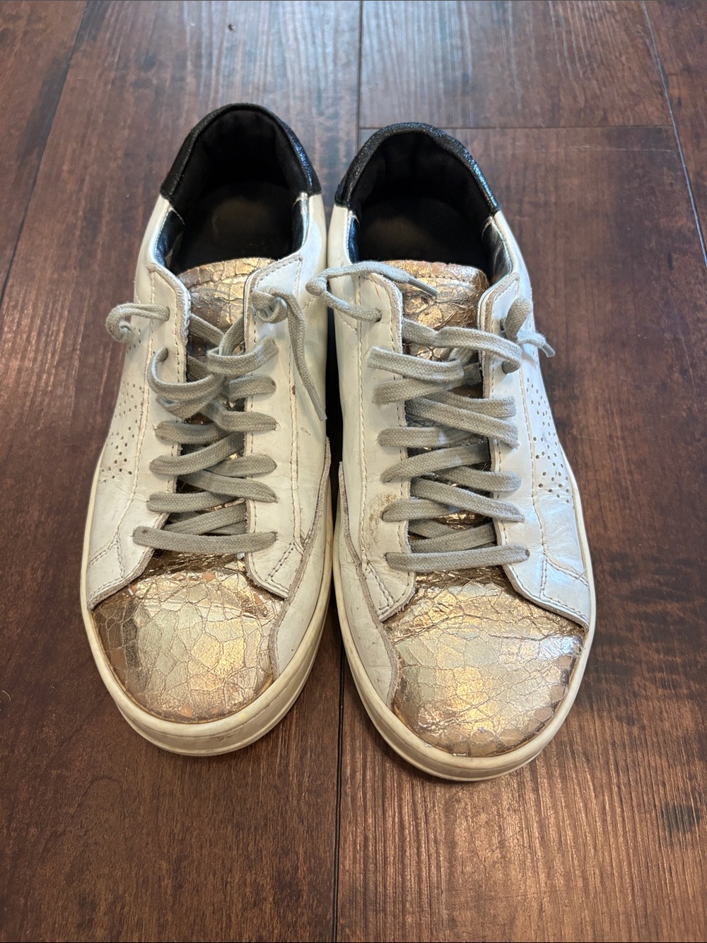 P448 White Sneakers with Rose Gold Accents - Picture 7 of 10